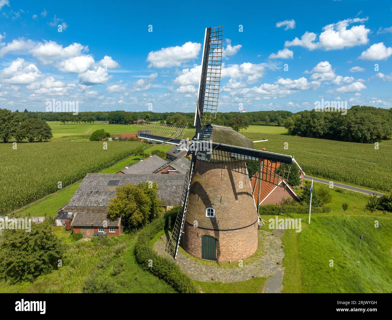 windmill called The Grobbemill in Fleringen, The Netherlands Stock Photo