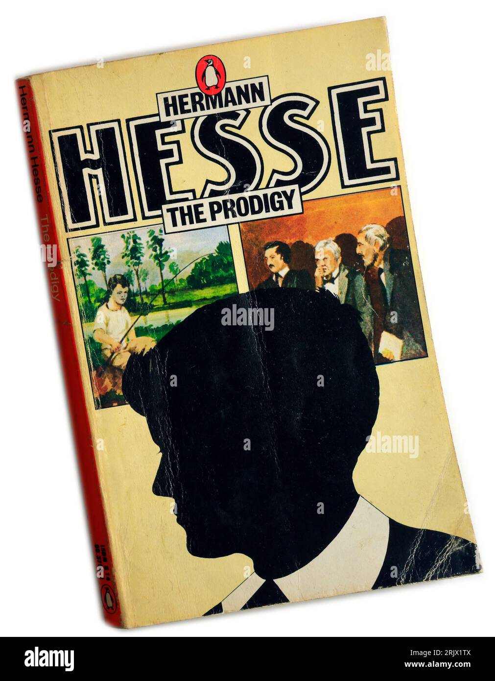 Herman Hesse -  The Prodigy - worn book cover. Studio set up. Stock Photo