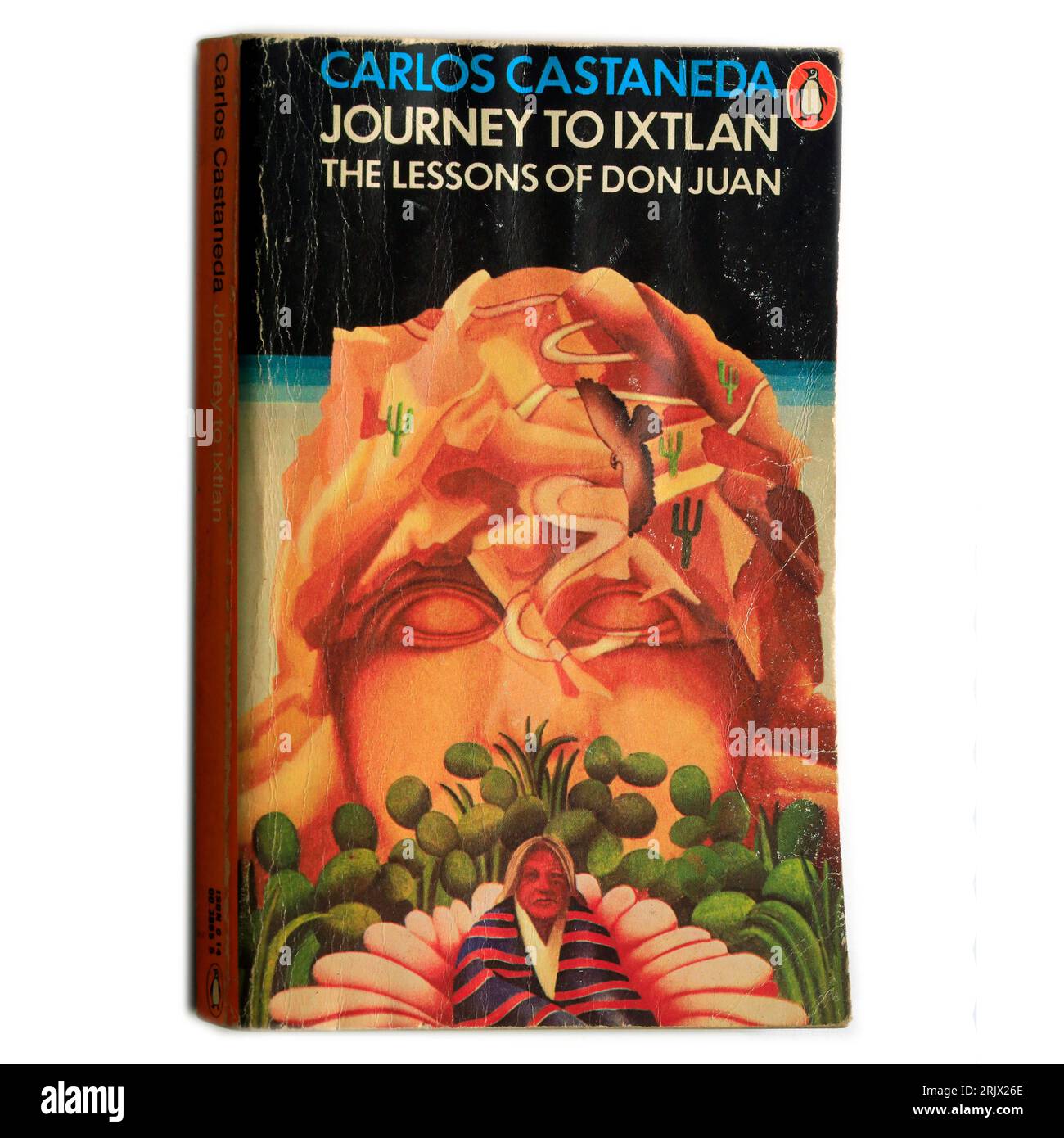 Carlos Castaneda - Journey to Ixtlan, The Lessons of Don Juan. Book cover. Studio set up. Stock Photo