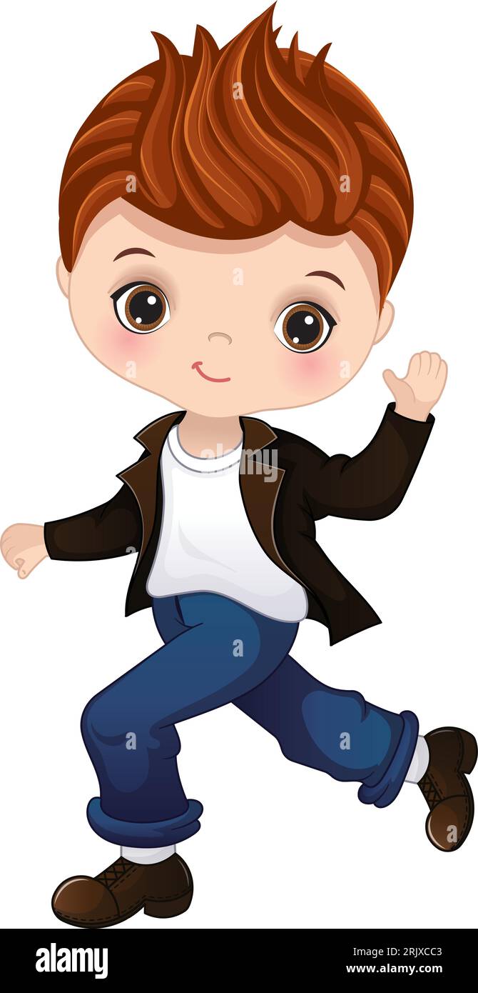 Vector Cartoon Sock Hop Fifties Dancing Boy Stock Vector Image & Art