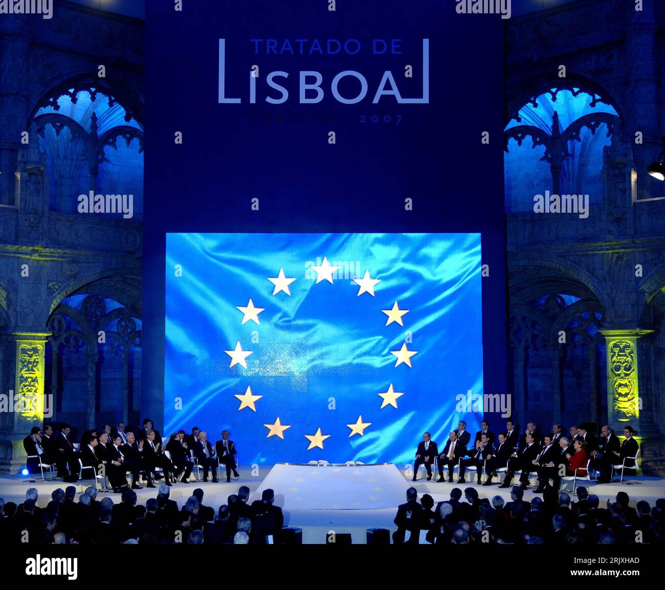 Unterzeichnung des Reformvertrags der Europäischen Union in Lissabon PUBLICATIONxNOTxINxCHN Stock Photo