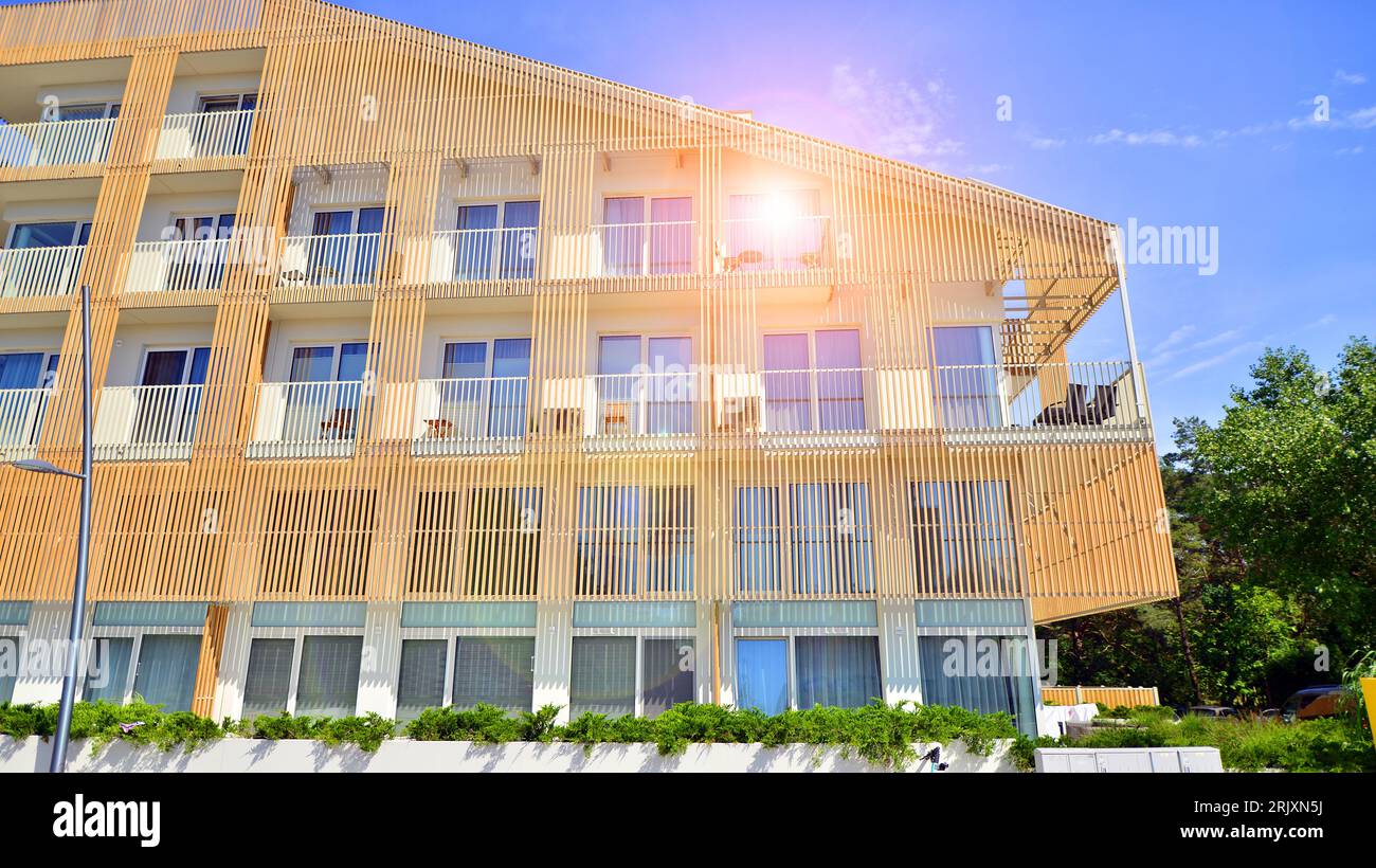 Image showcasing Luxury modern residential apartment building complex Stock Photo - Alamy
