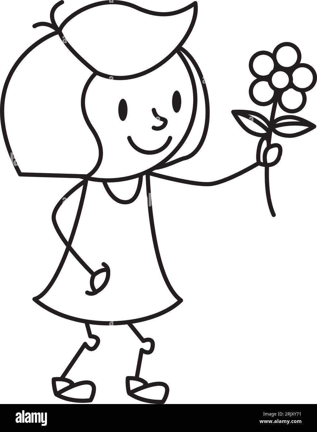girl with a flower Stock Vector