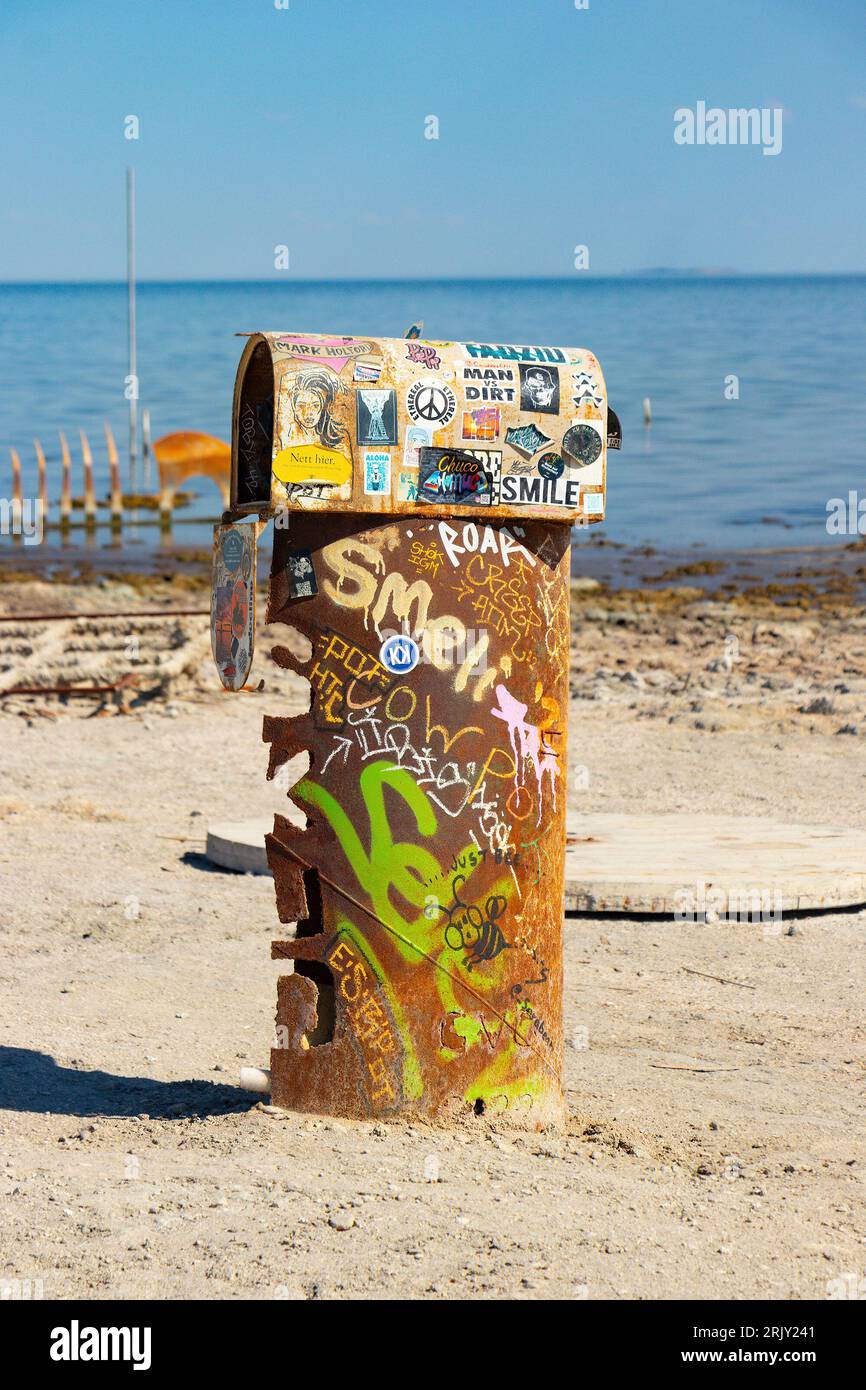 art installation in Bombay Beach on the Salton sea California usa Stock Photo
