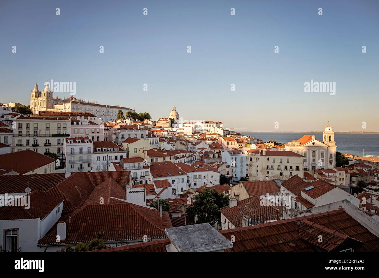 View of Lisbon including monastery of ao vicente de fora Stock Photo