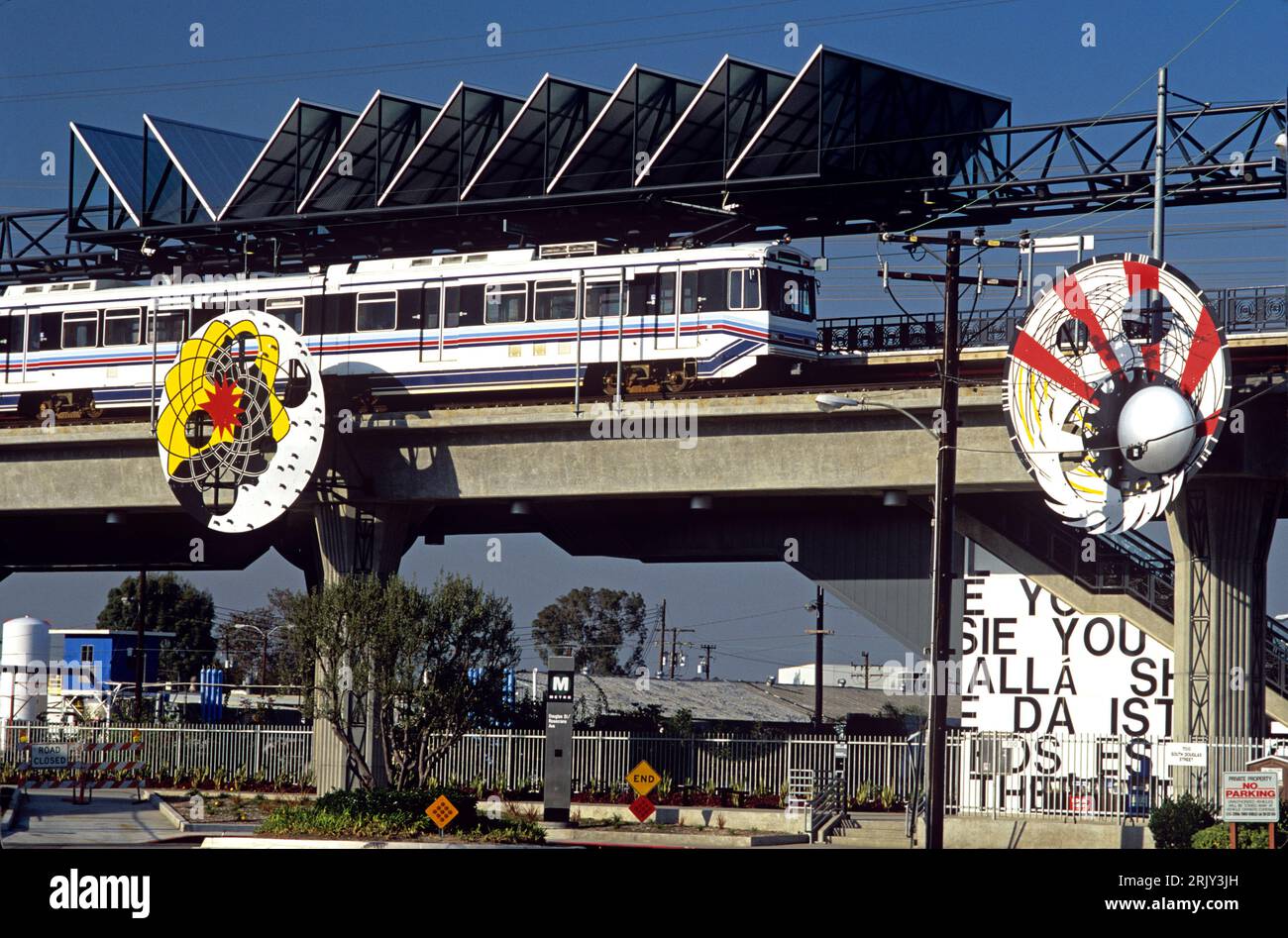 Metro Rail Station With Artwork In Manhattan Beach, Ca Stock Photo - Alamy