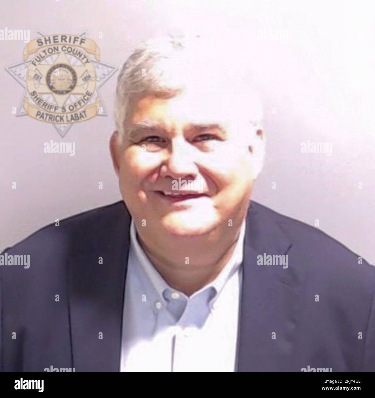 David Shafer former Georgia GOP Chair and  an indicted aledged conspirator in the Fulton County, Georgia Trump election case - booking mugshot at the Fulton County Jail. (Fulton Co. Sheriff's Office Photo) Stock Photo