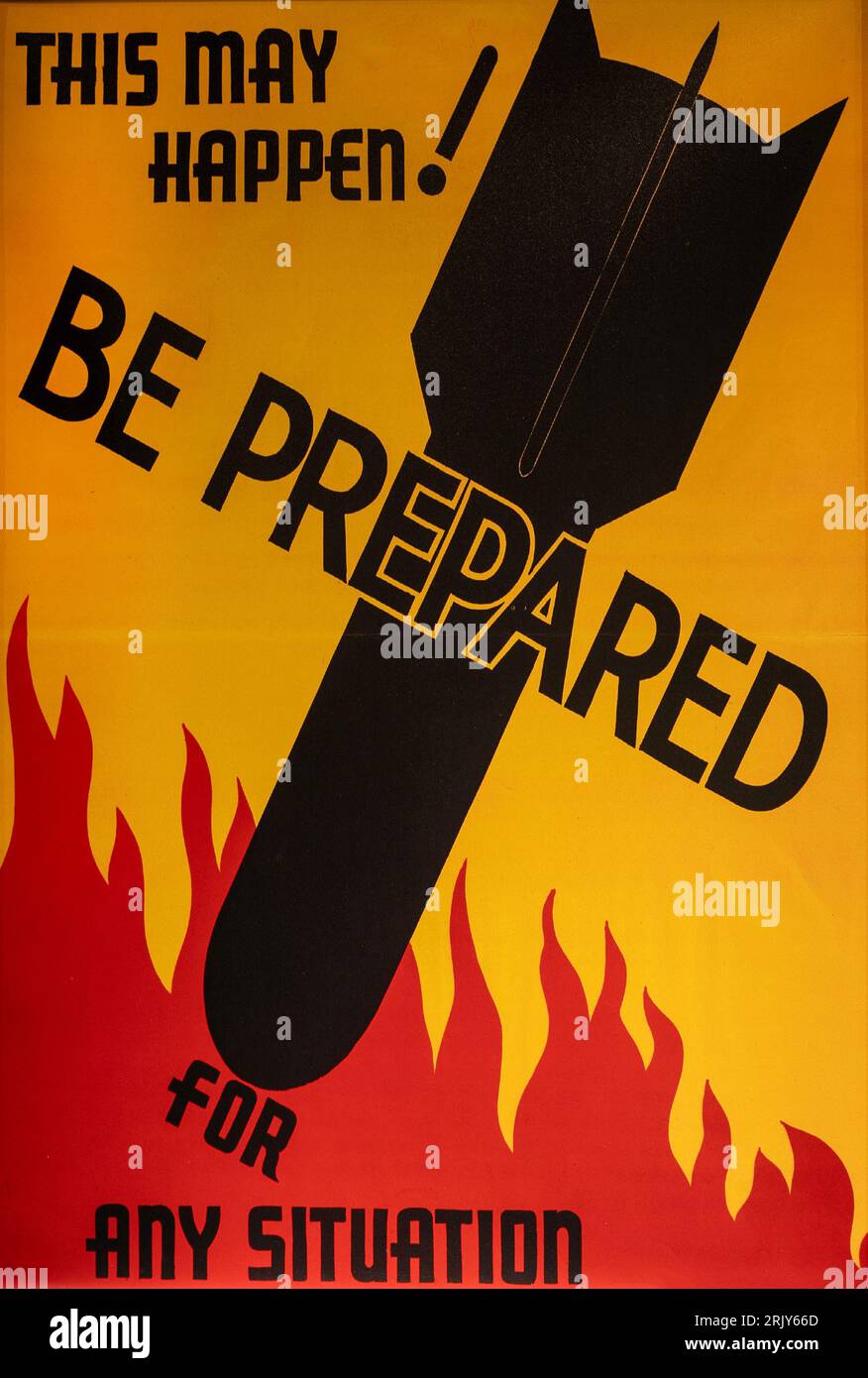 this may happen be prepared bomb poster world war 2 Stock Photo