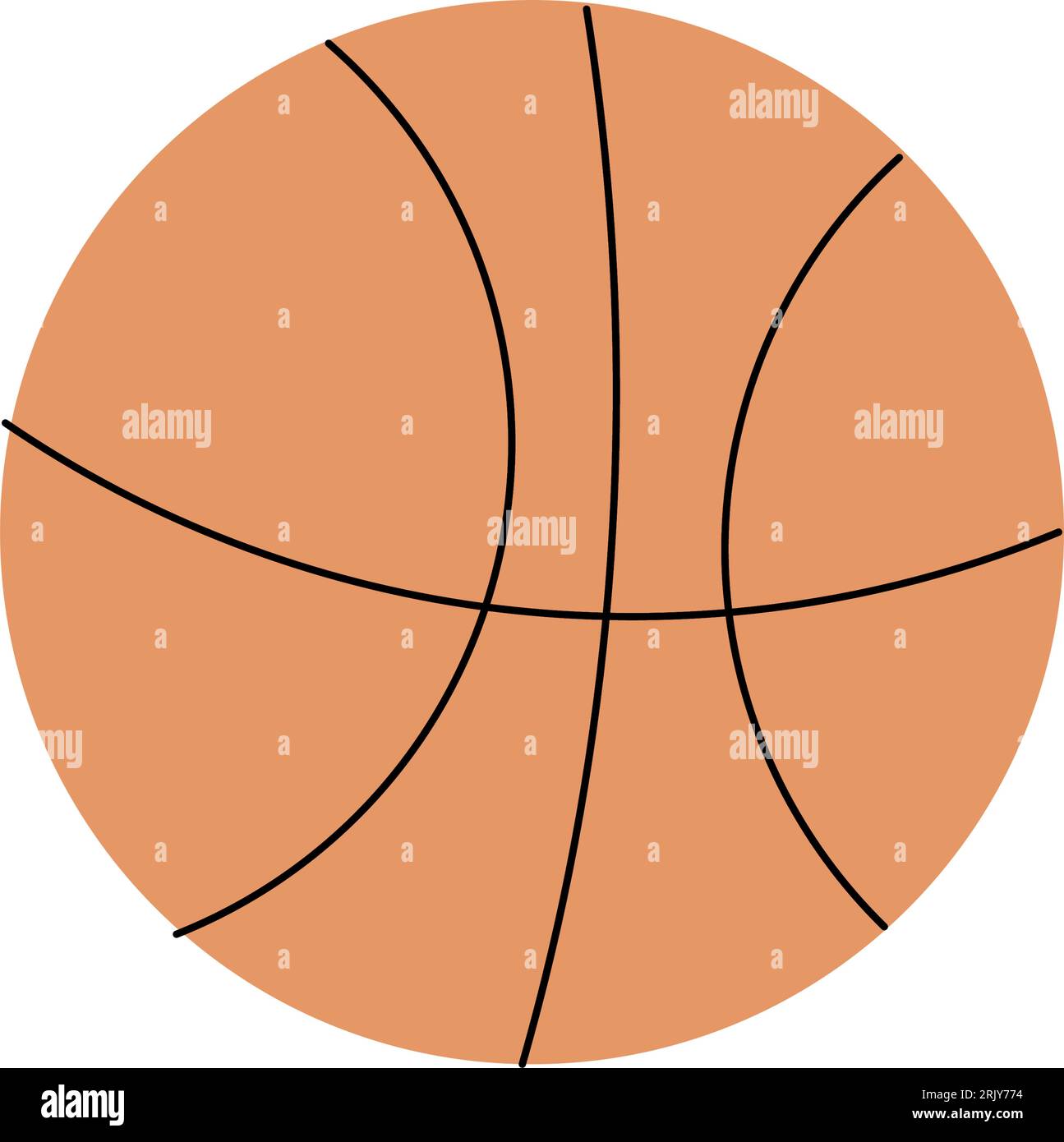 Basketball ball, school supplies. Back to school. Vector illustration