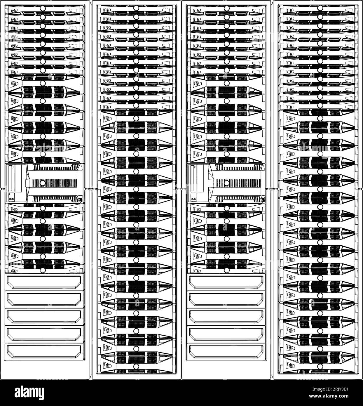 Server Rack Vector. Isolated On A White Background. A Vector ...