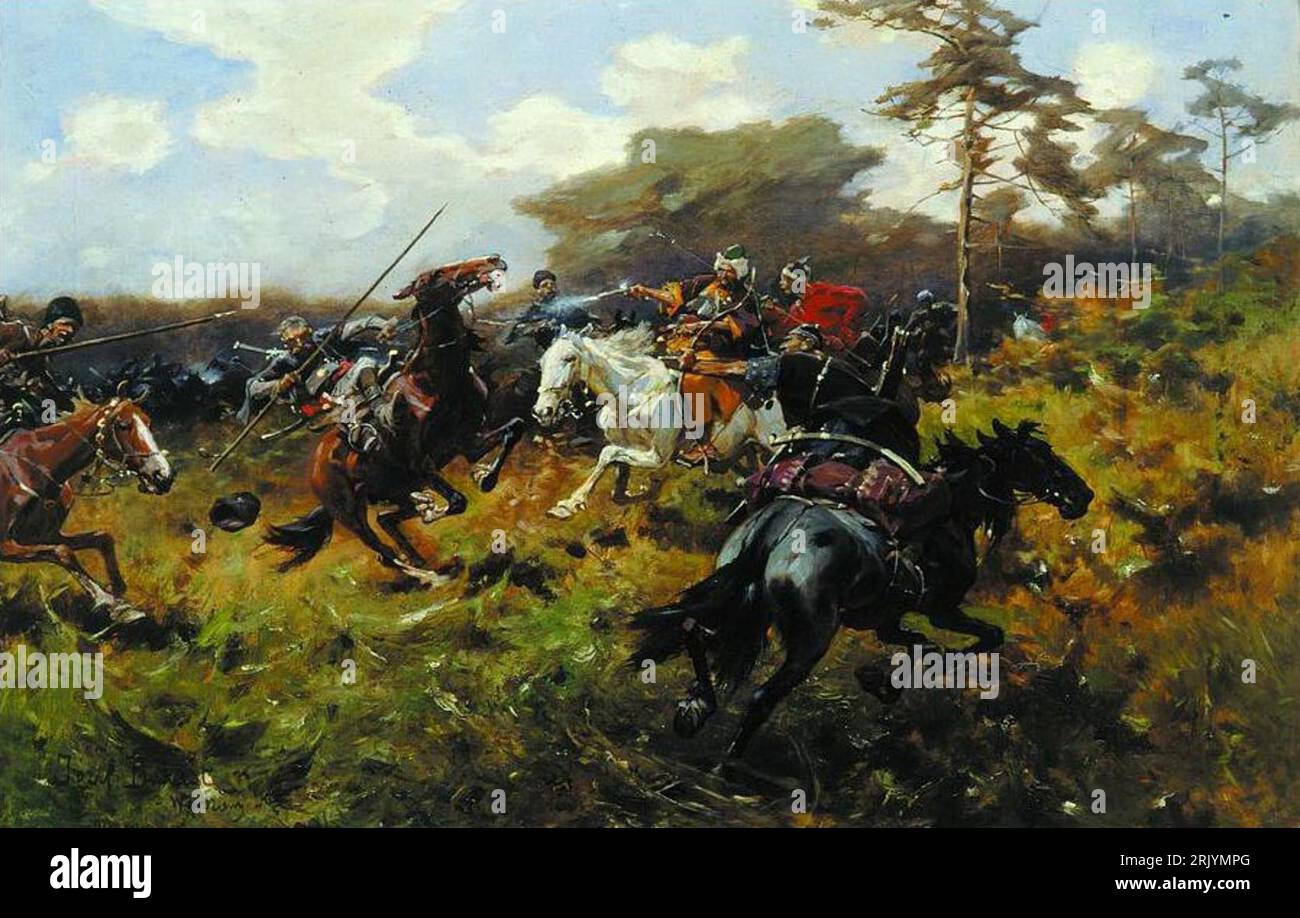 Battle against Tatars circa 1890 by Józef Brandt Stock Photo Alamy