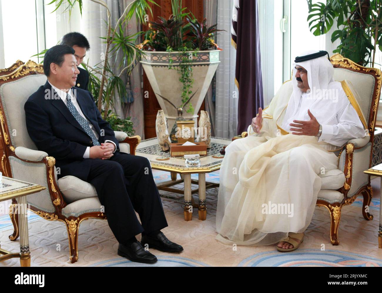 Katar emir hamad bin khalifa al thani hires stock photography and