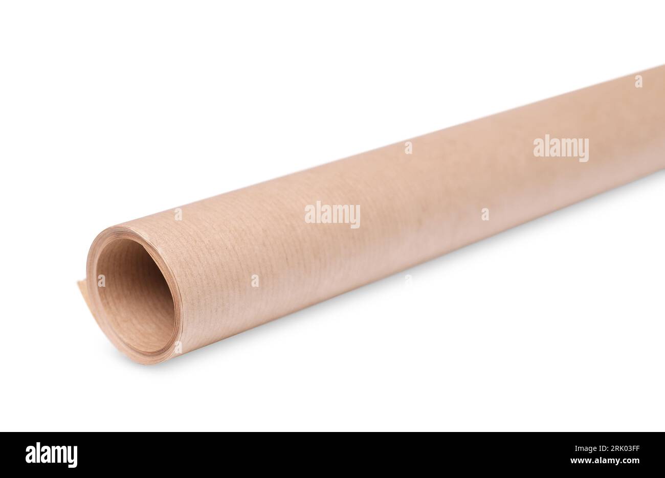 Roll of wrapping paper on white background Stock Photo Alamy