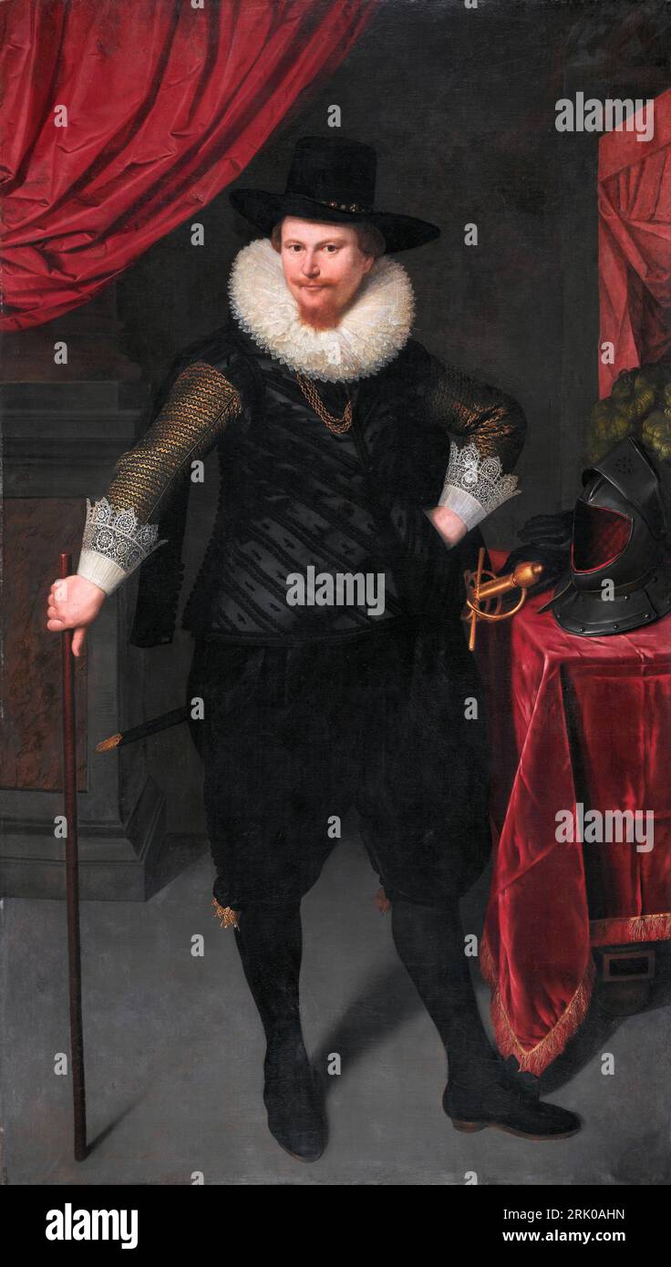 Portrait of Laurens Reael circa 1620 (1615-1625) by Cornelis van der Voort Stock Photo