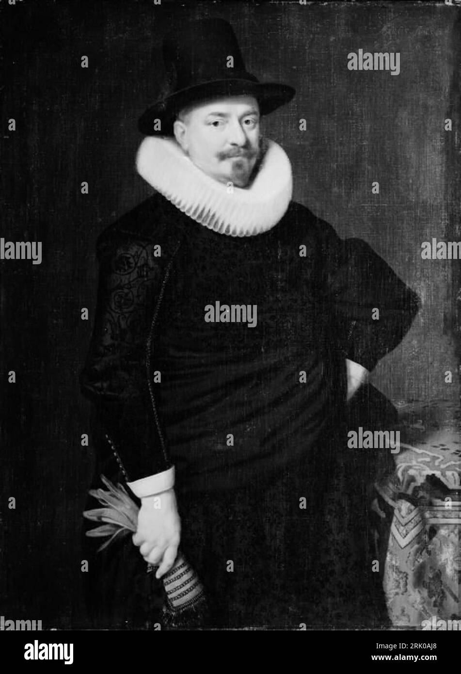 Portrait of a 38-Year-Old Man 1622 by Cornelis van der Voort Stock Photo