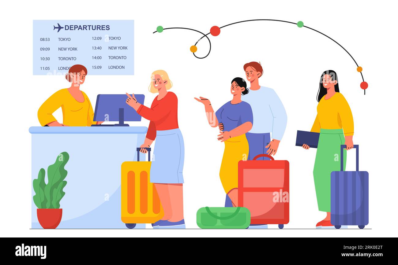 People at airport vector concept Stock Vector
