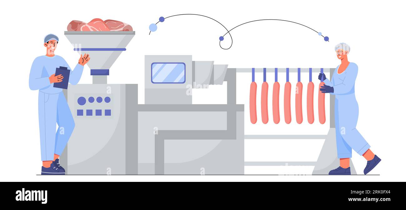 People with meat production vector concept Stock Vector Image & Art Alamy