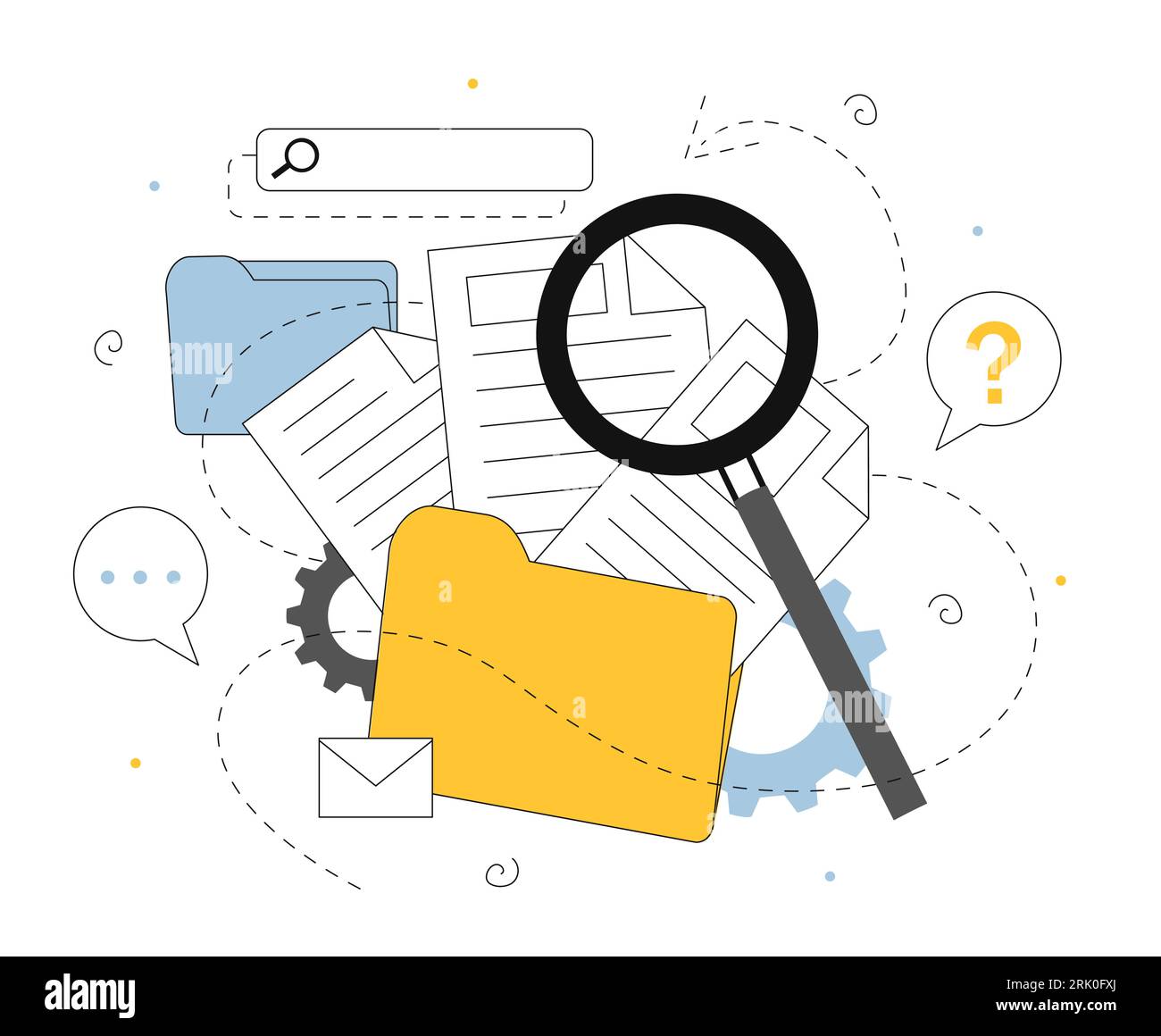 File search vector line concept Stock Vector Image & Art - Alamy