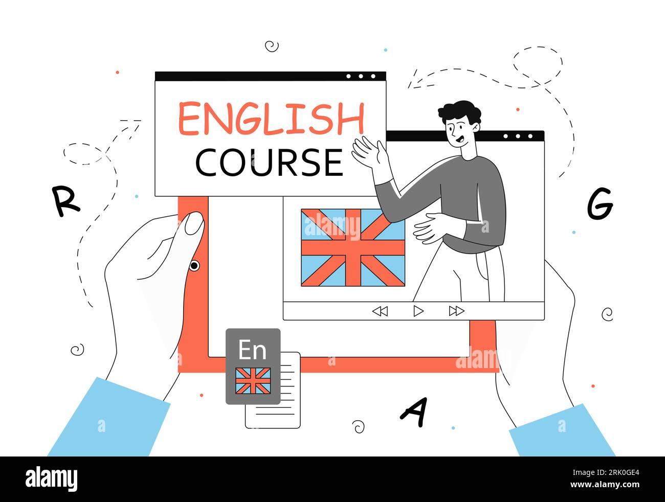 English online course vector line Stock Vector Image Art Alamy