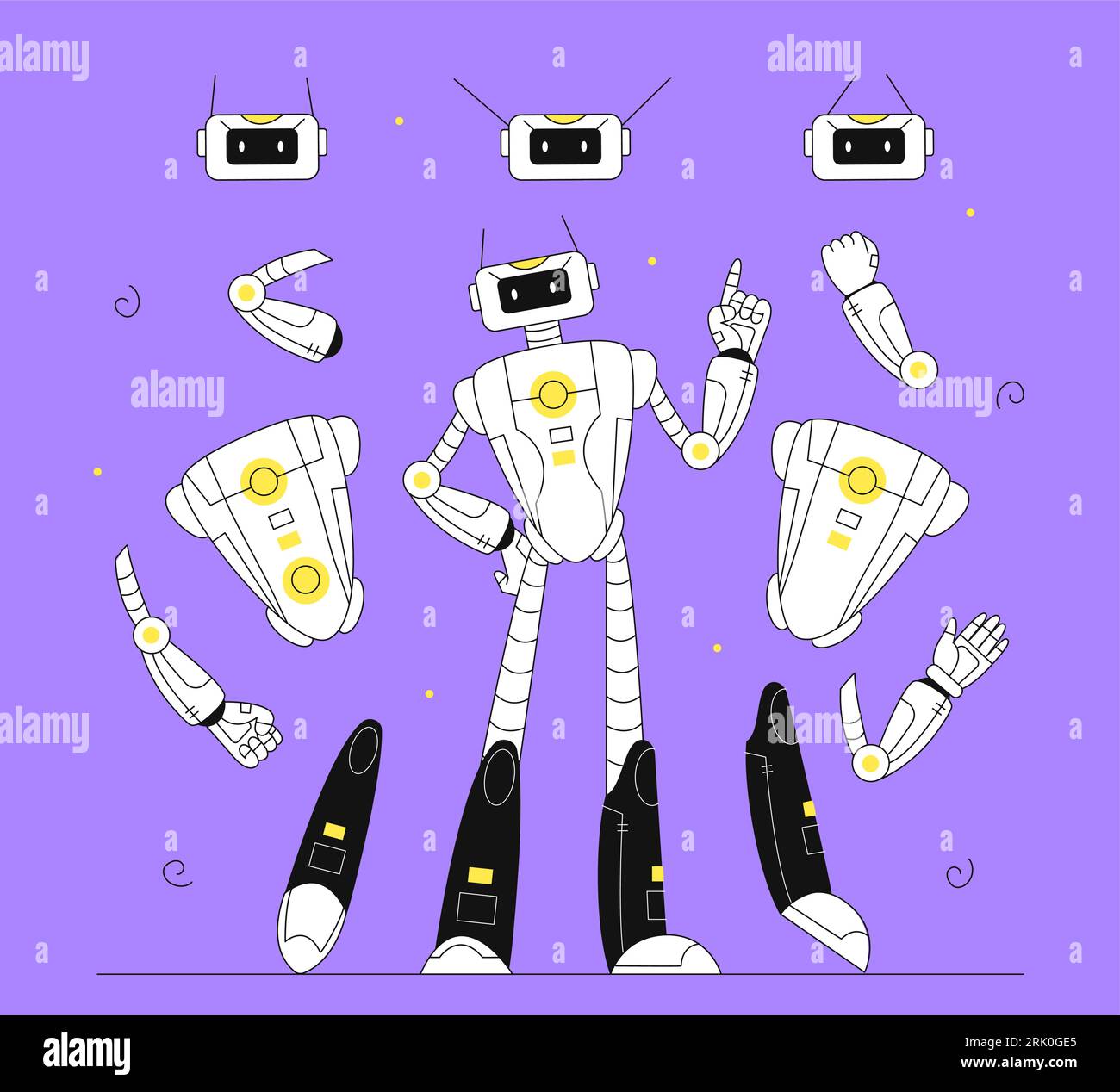 Parts of robot vector line concept Stock Vector Image & Art Alamy