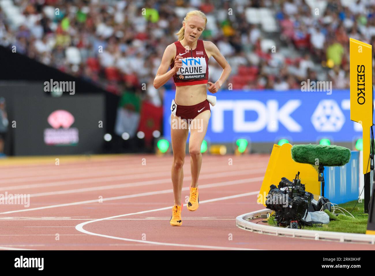 Budapest, Hungary. 23rd Aug, 2023. Agate Caune (Latvia) during the 5000 metres heat during the world athletics championships 2023 at the National Athletics Centre, in Budapest, Hungary. (Sven Beyrich/SPP) Credit: SPP Sport Press Photo. /Alamy Live News Credit: SPP Sport Press Photo. /Alamy Live News Stock Photo