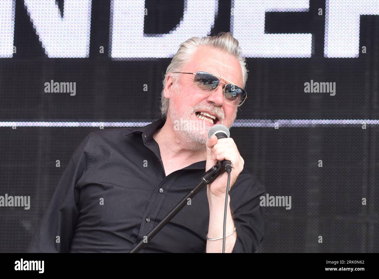 Henley On Thames, UK. 19th Aug, 2023. The Undertones performs on stage during the Rewind Festival South 2023, at Temple Island Meadows. (Photo by James Warren/SOPA Images/Sipa USA) Credit: Sipa USA/Alamy Live News Stock Photo