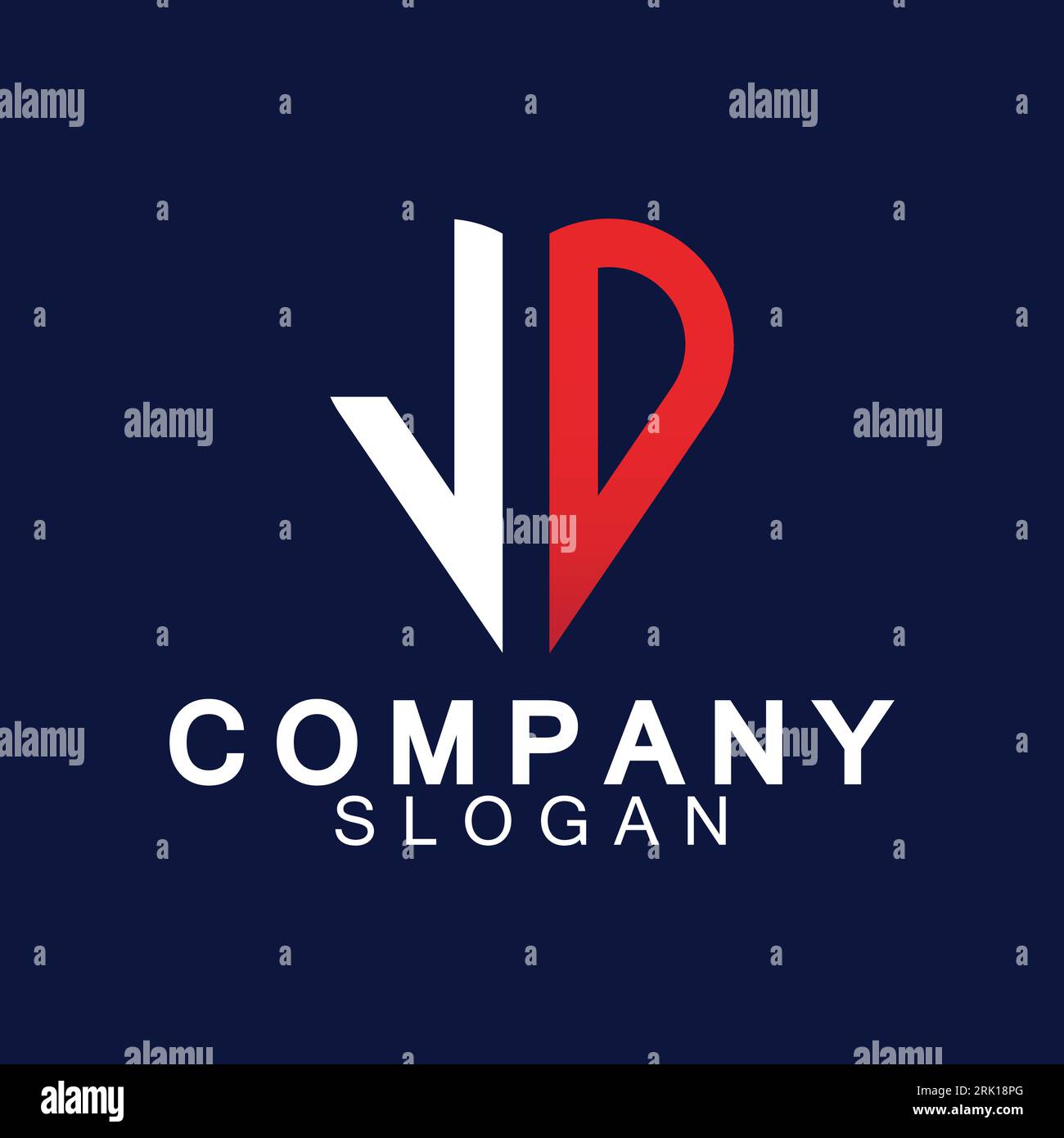 Initial Letters JD Logo Design Vector Template. Stock Vector
