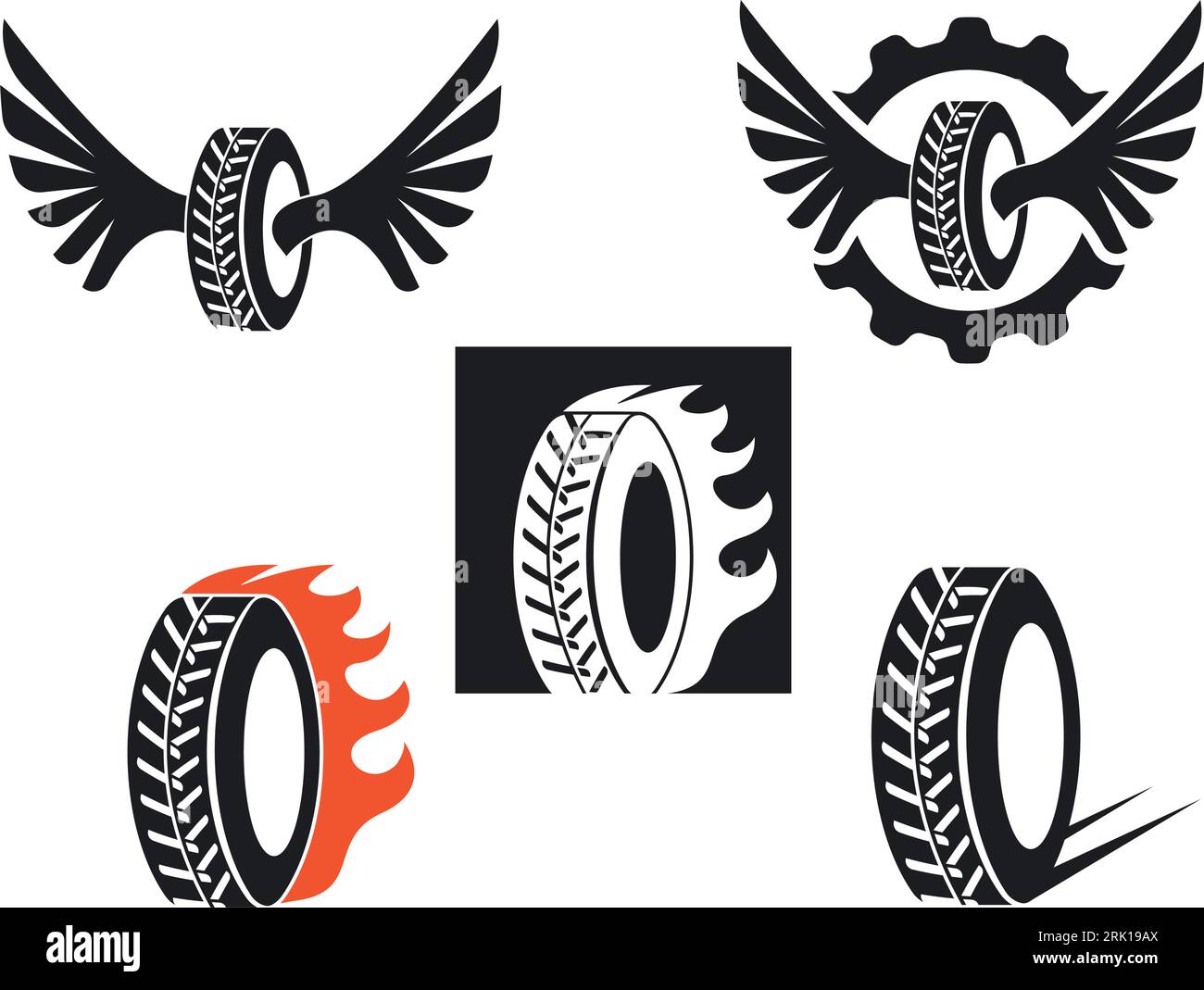 car tire icon logo illustration vector template design Stock Vector