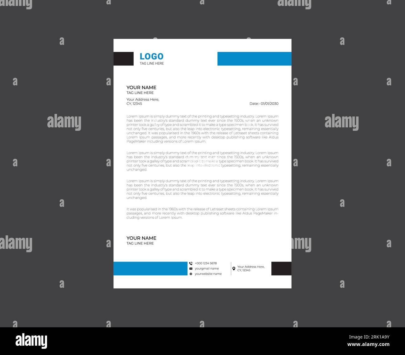 corporate modern letterhead design template Stock Vector Image & Art ...