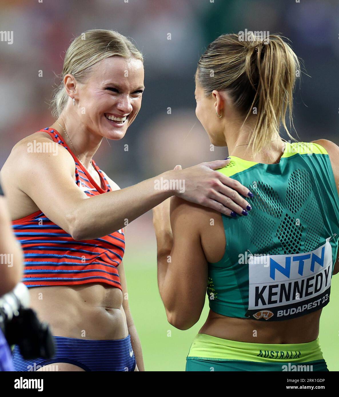 Budapest, Hungary. 23rd Aug, 2023. Katie Moon (L) of the United States