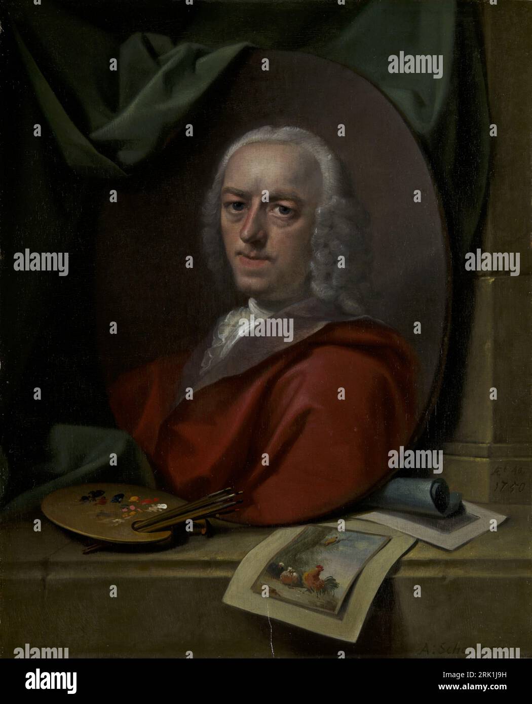 Selfportrait 1750 by Aert Schouman Stock Photo Alamy