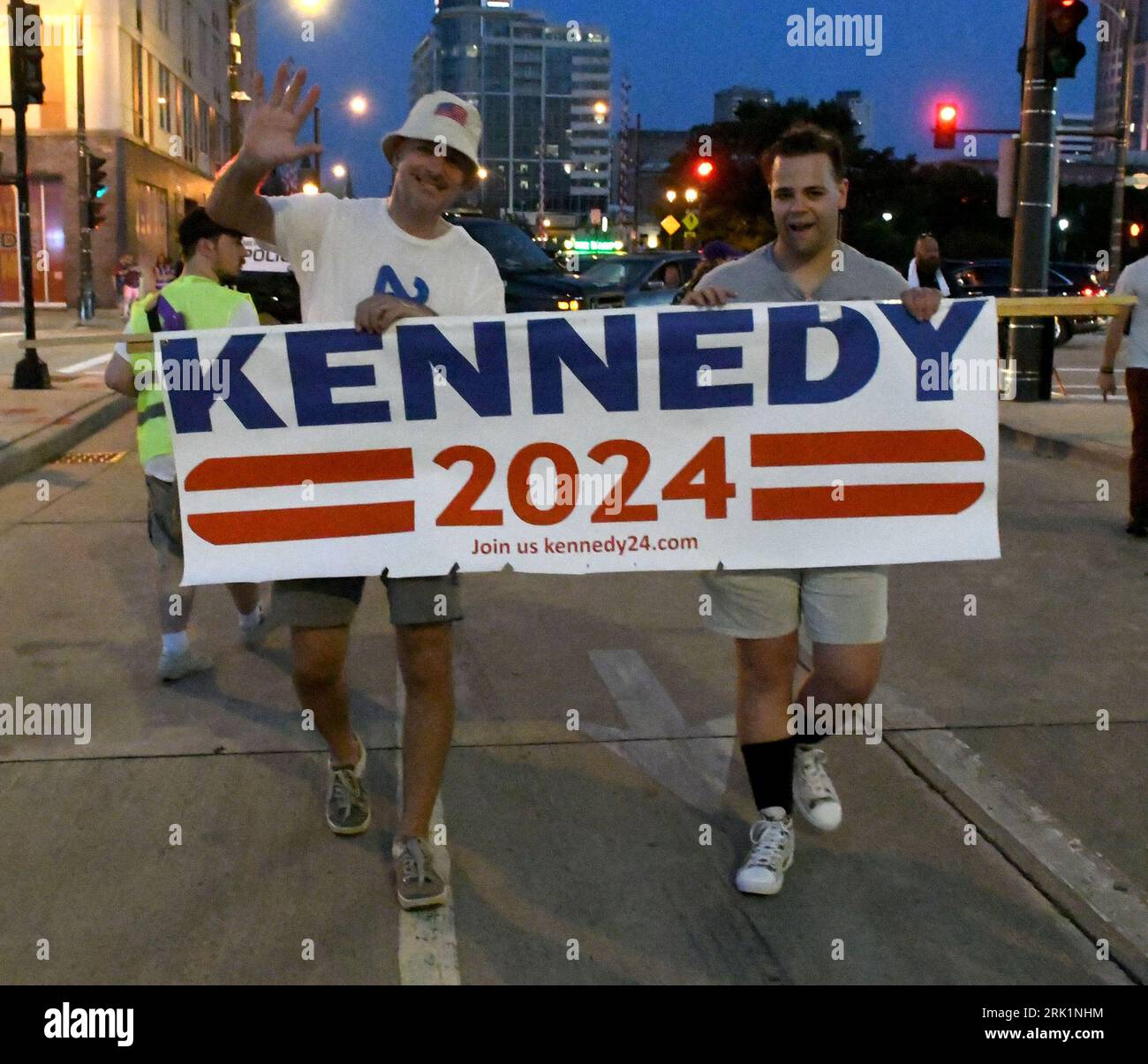 Milwaukee, Wisconsin, USA. 23rd Aug, 2023. Supporters of the candidacy