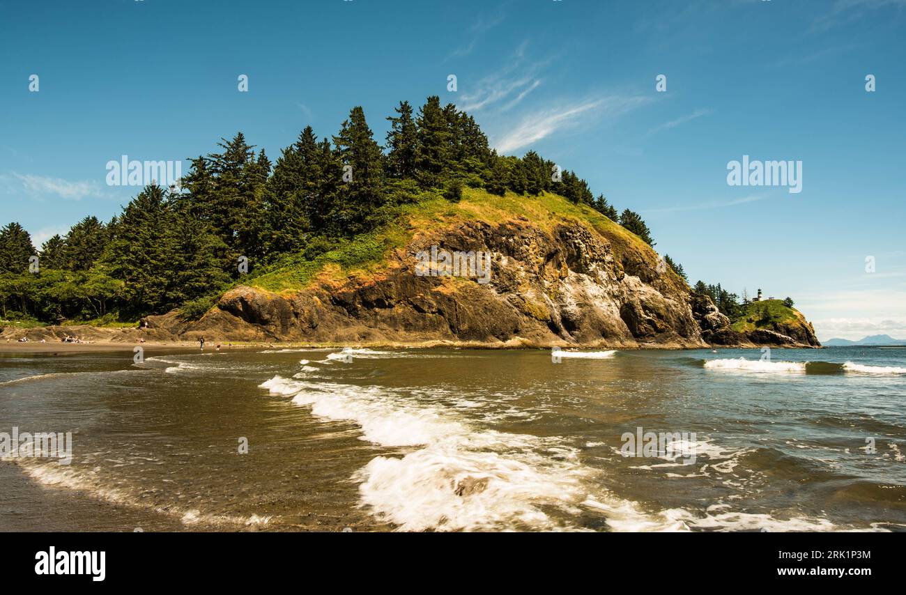 Cape Disappointment Skyline Landscape, Cape Disappointment State Park, Washington state, United States. Stock Photo