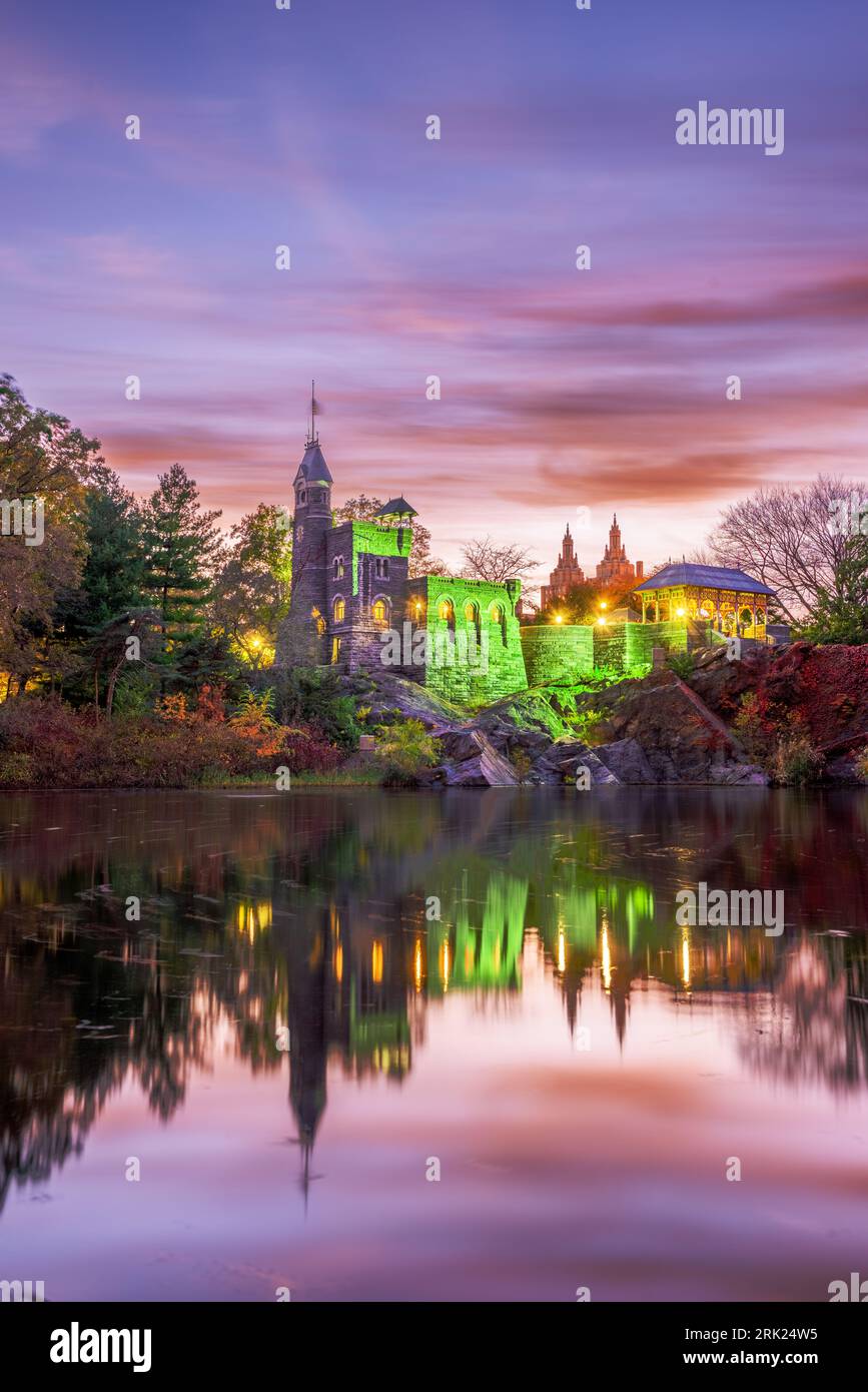 Central Park, New York City at Belvedere Castle during an autumn