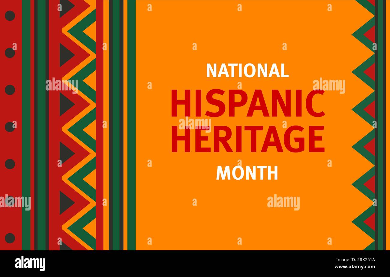 National hispanic heritage month banner with ornament pattern. Hispanic