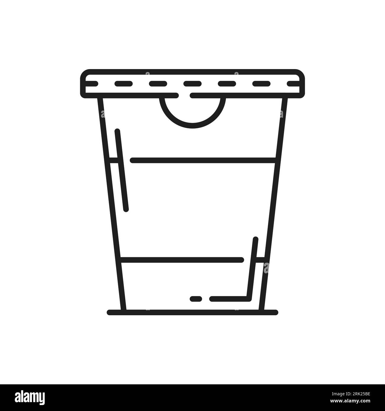Coffee cup with lid isolated thin line icon. Vector takeaway fastfood