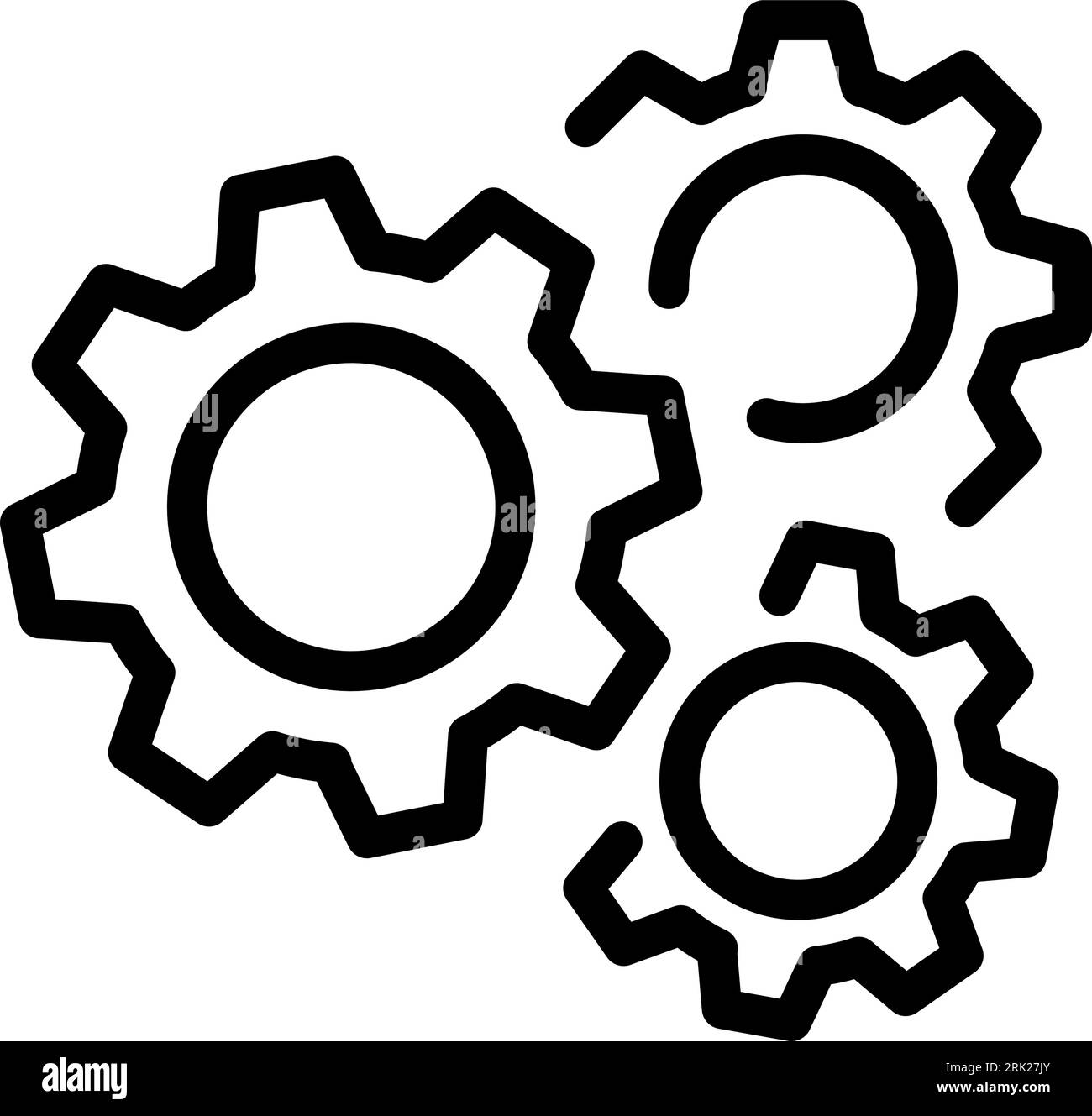 Linear gear icon as concept of business management Stock Vector Image ...