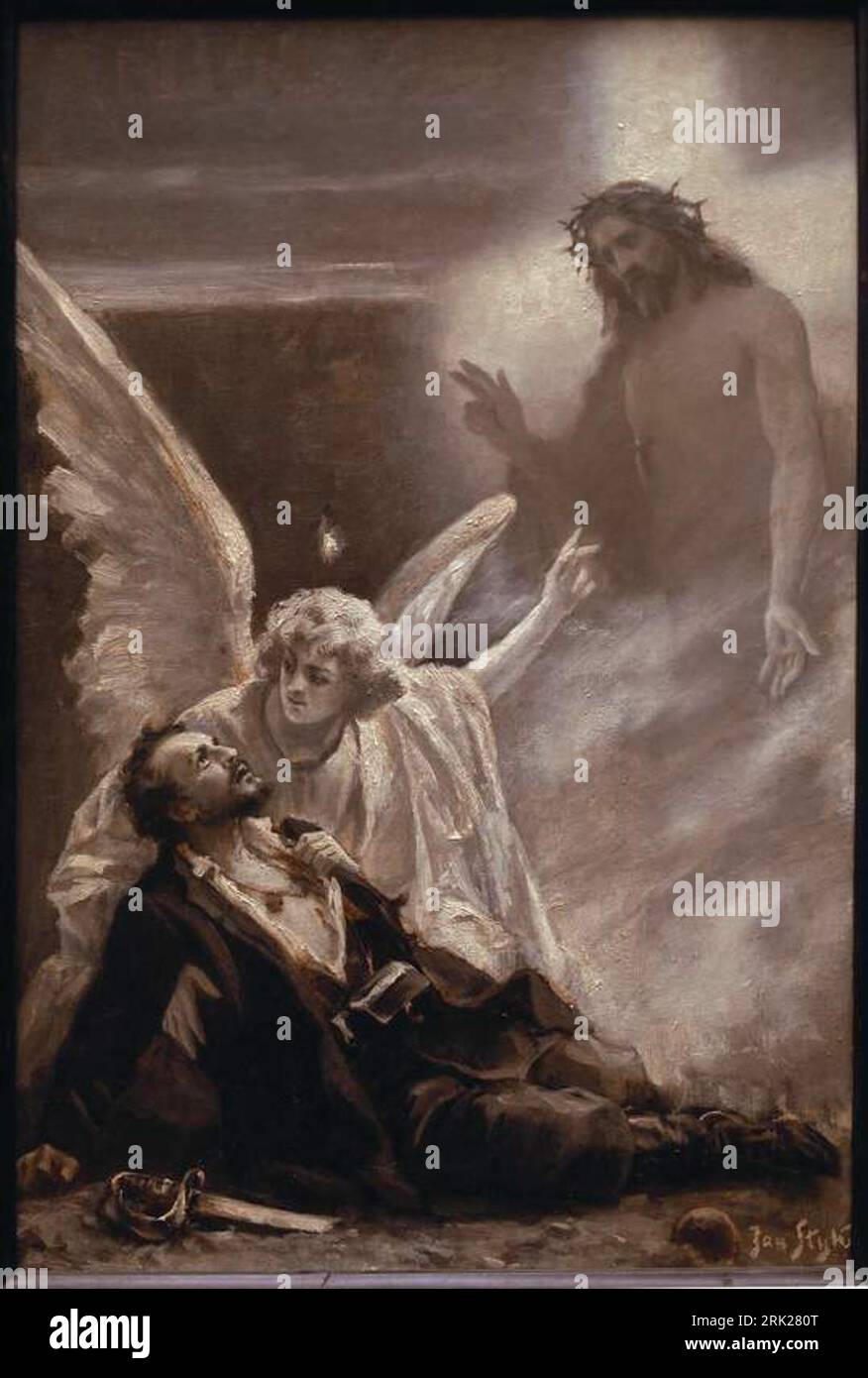 Allegorical scene – Insurgent's death circa 1880 by Jan Styka Stock Photo
