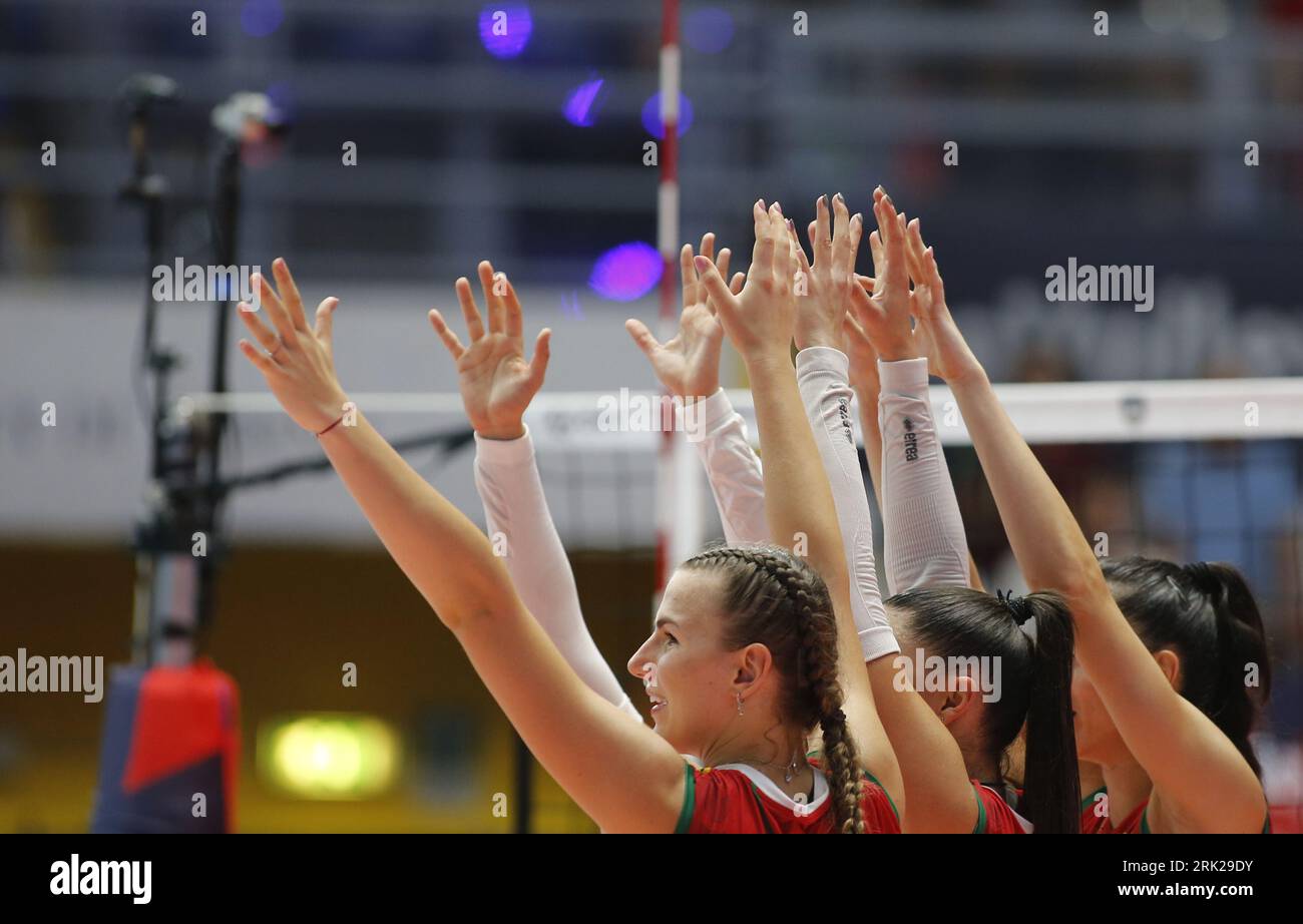 Turin, Italy. 23rd Aug, 2023. during the CEV EuroVolley 2023 match between the national teams of Switzerland and Bulgaria, on 23 August 2023 at pala Giani Asti Turin Italy. Photo Nderim KACELI Credit: Independent Photo Agency/Alamy Live News Stock Photo