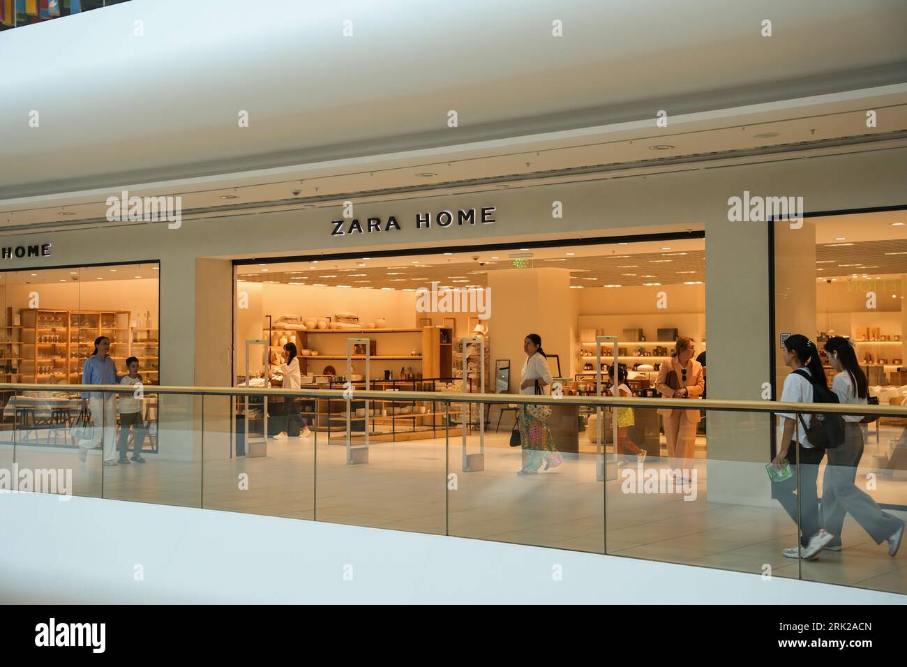 Almaty, Kazakhstan - August 17, 2023: Zara Home retail store in a shopping center. Houzefold brand products Stock Photo