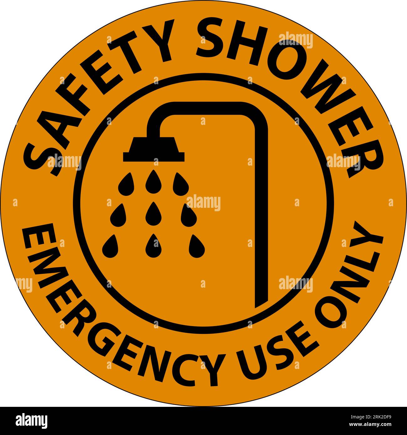 Safety Shower Sign, Safety Shower Emergency Use Only Stock Vector