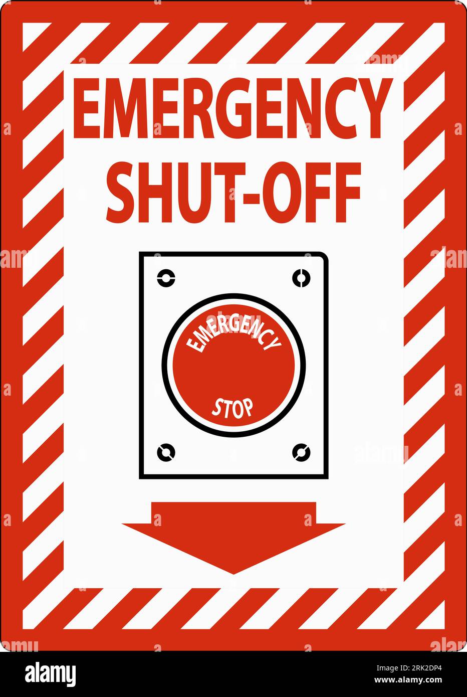 Fire and Emergency Sign Emergency Shut-off Stock Vector