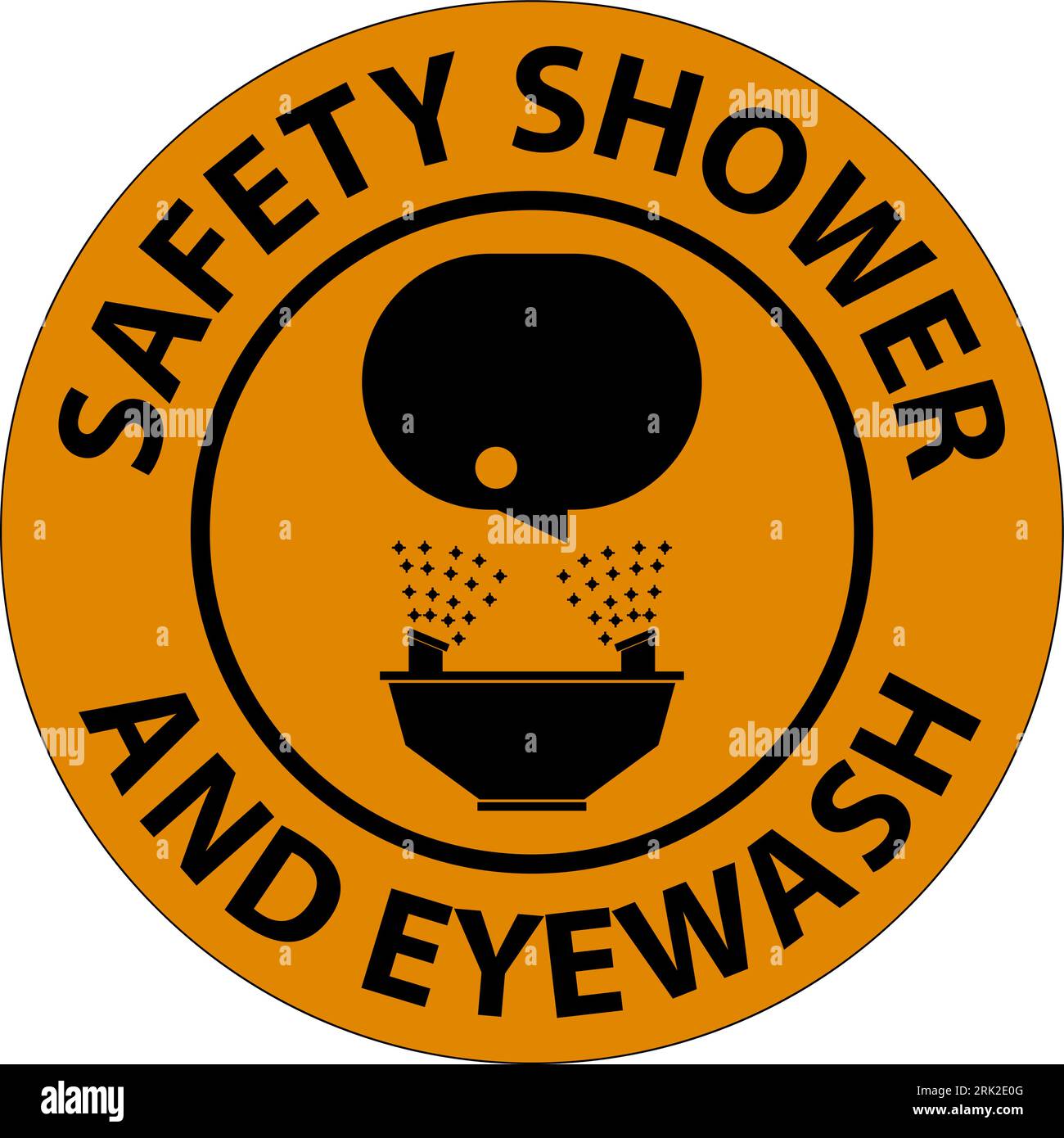 floor-sign-safety-shower-and-eyewash-stock-vector-image-art-alamy