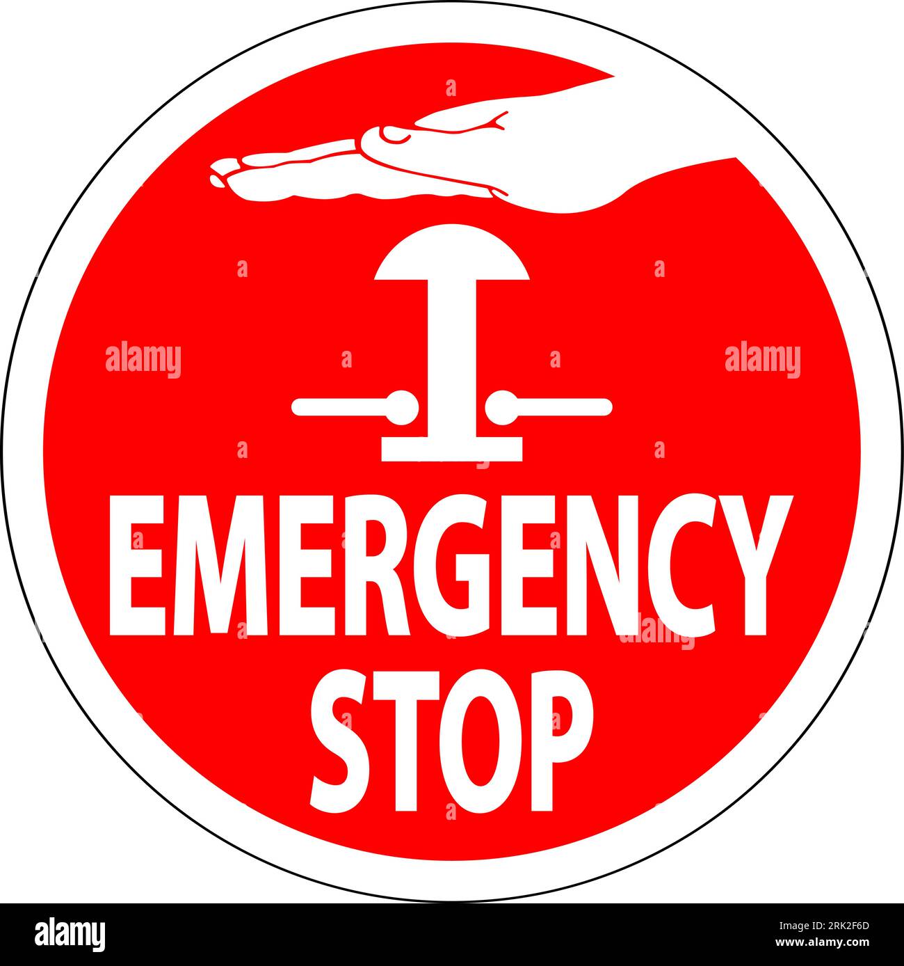 Emergency Label Emergency Stop Stock Vector Image & Art Alamy