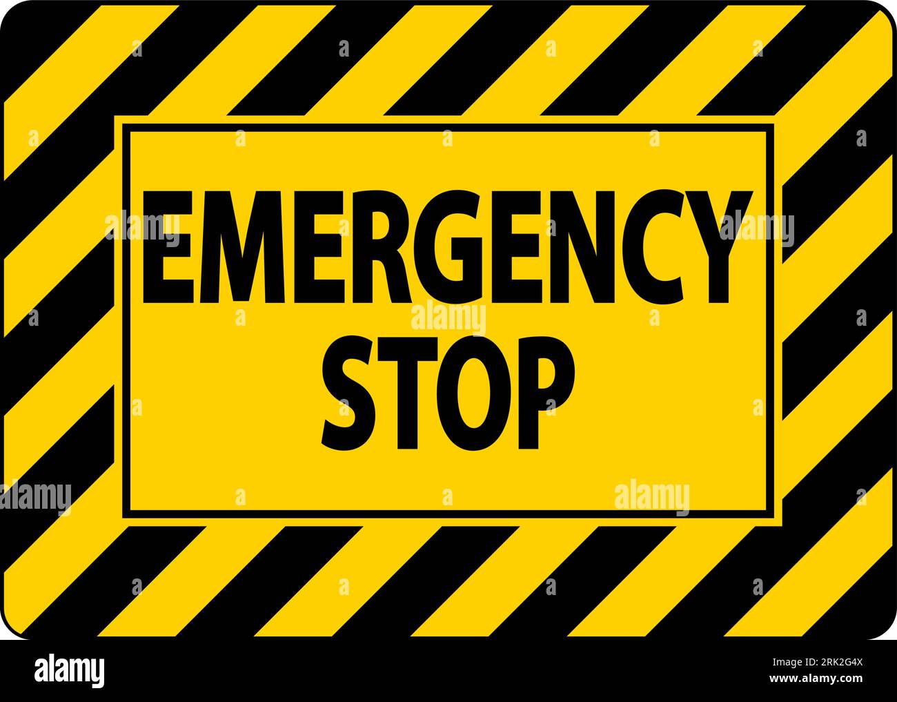 Electrical Equipment Warning Sign Emergency Stop Stock Vector Image