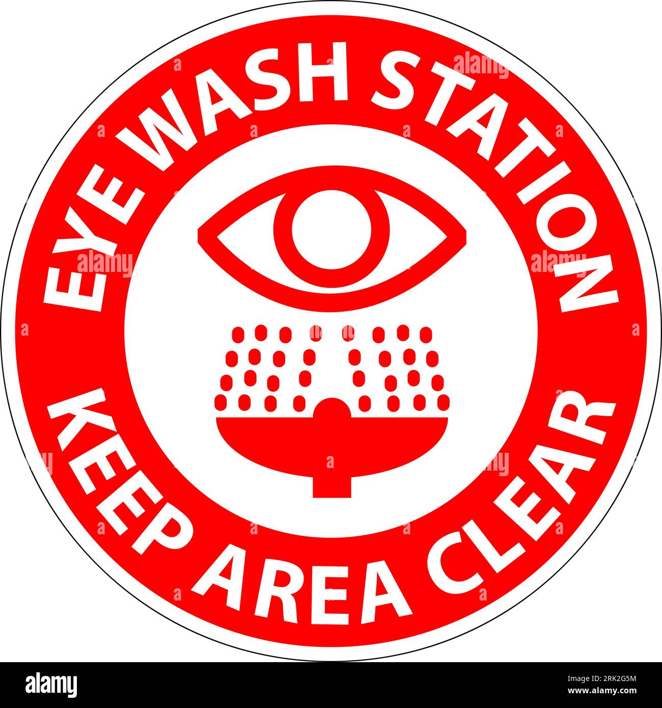Floor Sign Eye Wash Station Keep Area Clear Stock Vector Image & Art