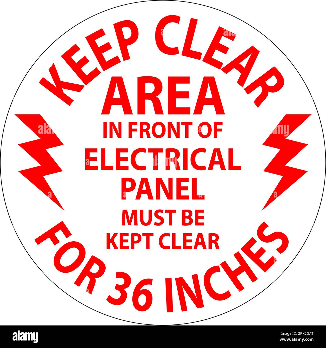 Floor Sign Keep Clear Area In Front Of Electrical Panel Must Be Kept