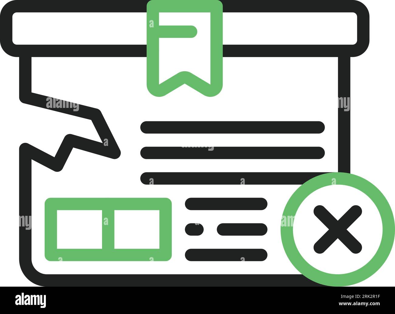 Delivery Box Rejected Icon image. Suitable for mobile application. Stock Vector