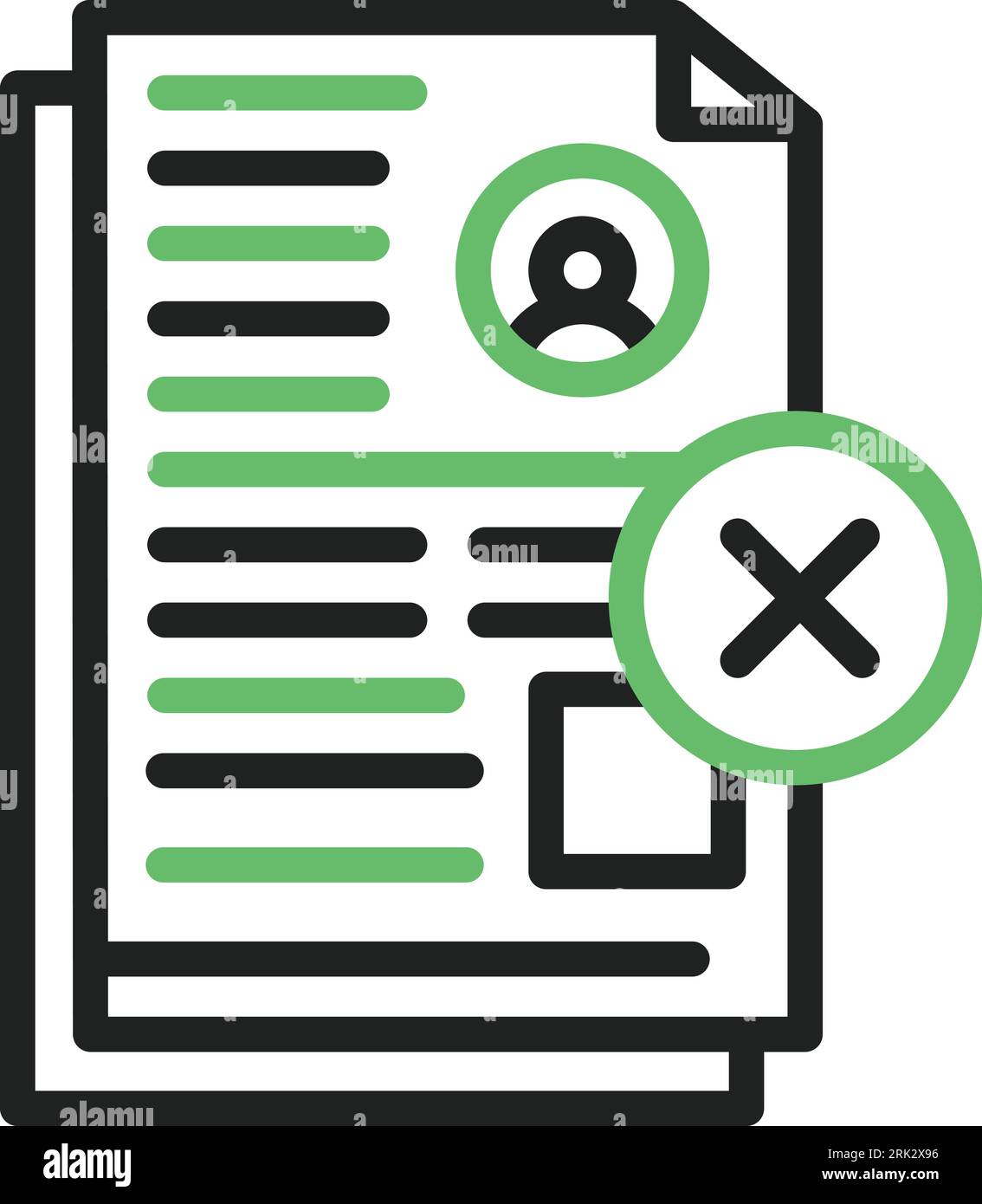 Document Rejected Icon image. Suitable for mobile application. Stock Vector