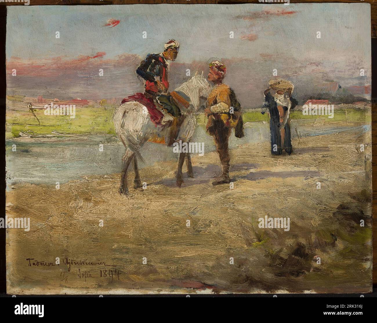Eastern scene against a landscape 1894 by Tadeusz Ajdukiewicz Stock ...